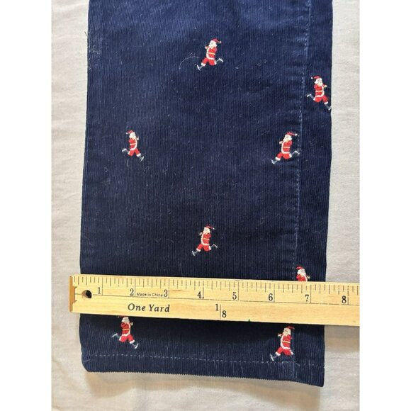 Talbots Stretch Corduroy Womens Straight Leg Pants Santa Print Running Sz 12P - Picture 3 of 7